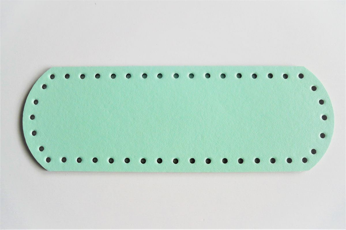 Dno do torebki z eko skóry listonoszki owalne morska zieleń  - 8x24 cm ( 17)