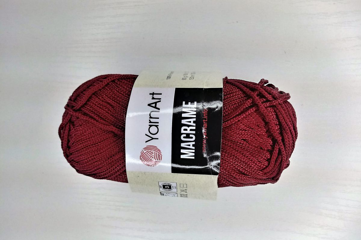 Sznurek do torebek  YarnArt Macrame 1,5 mm -145 ( bordowy)