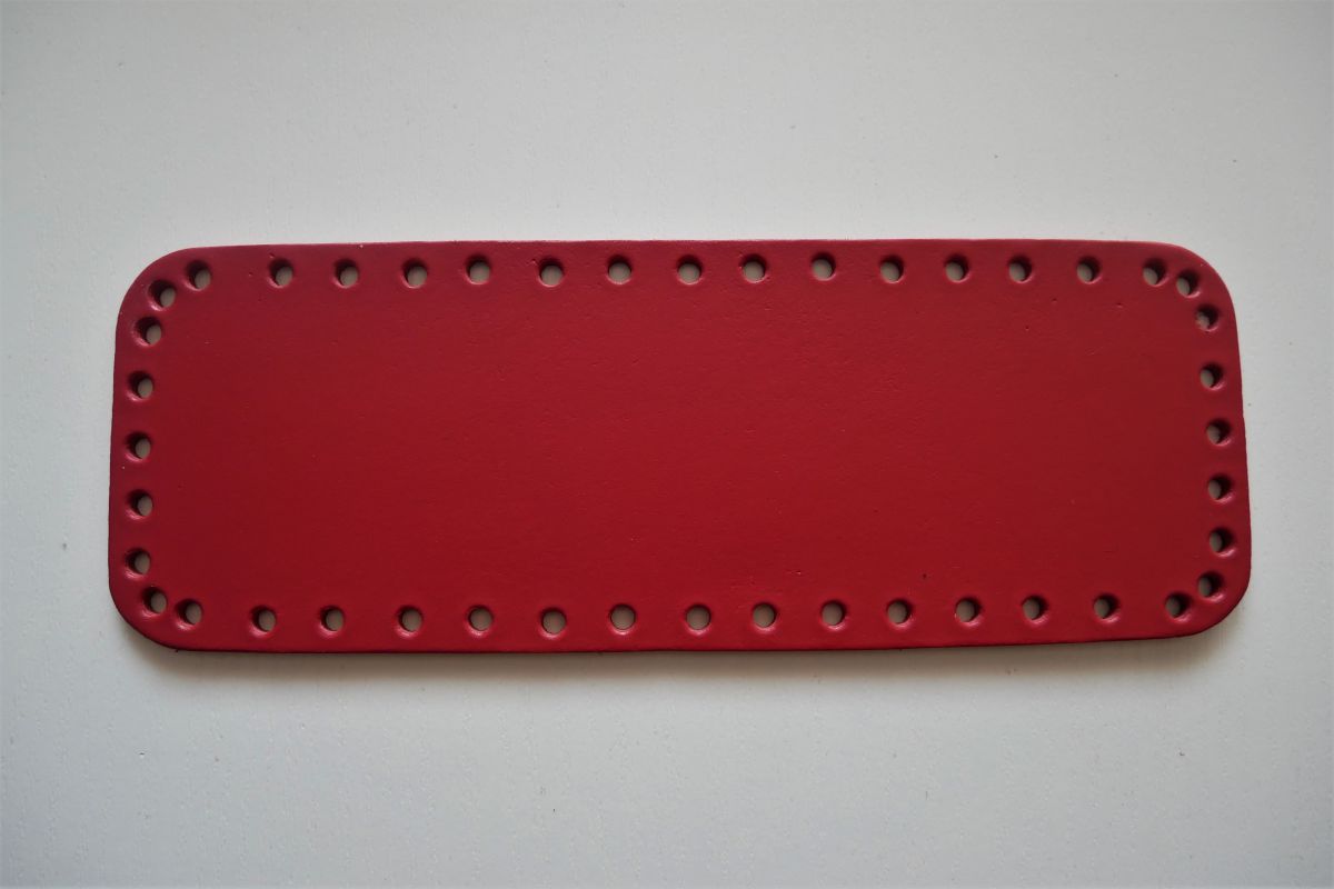 Dno- spód DIY torebki z naturalnej skóry Jucht - 20 x 7 cm ( Czerwone  )