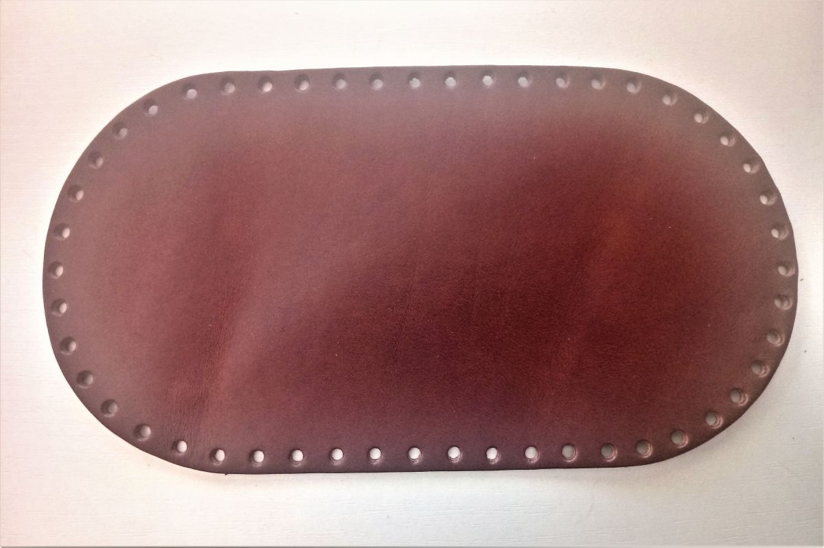 Dno- spód DIY torebki z naturalnej skóry Jucht - 26 x 14 cm ( Brąz )