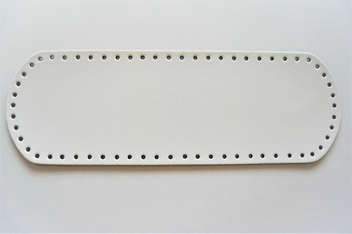 Dno do torebki z eko skóry owalne -12 x 36 cm (białe -11)