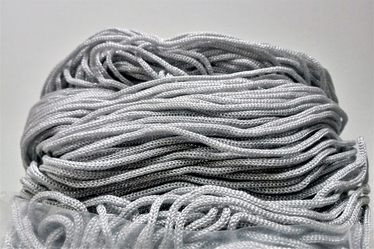 Sznurek do torebek  SWAN BLACK GLITTER  500G -  ( Grigio- arg - 115A  )