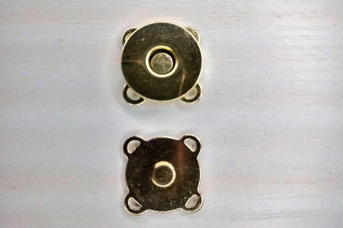 Zapięcie magnetyczne przyszywane  - 18mm (złote)