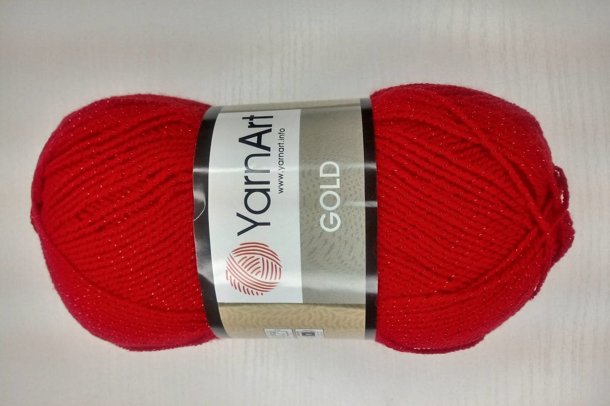Włóczka YarnArt  Gold - 352-A (czerwony)