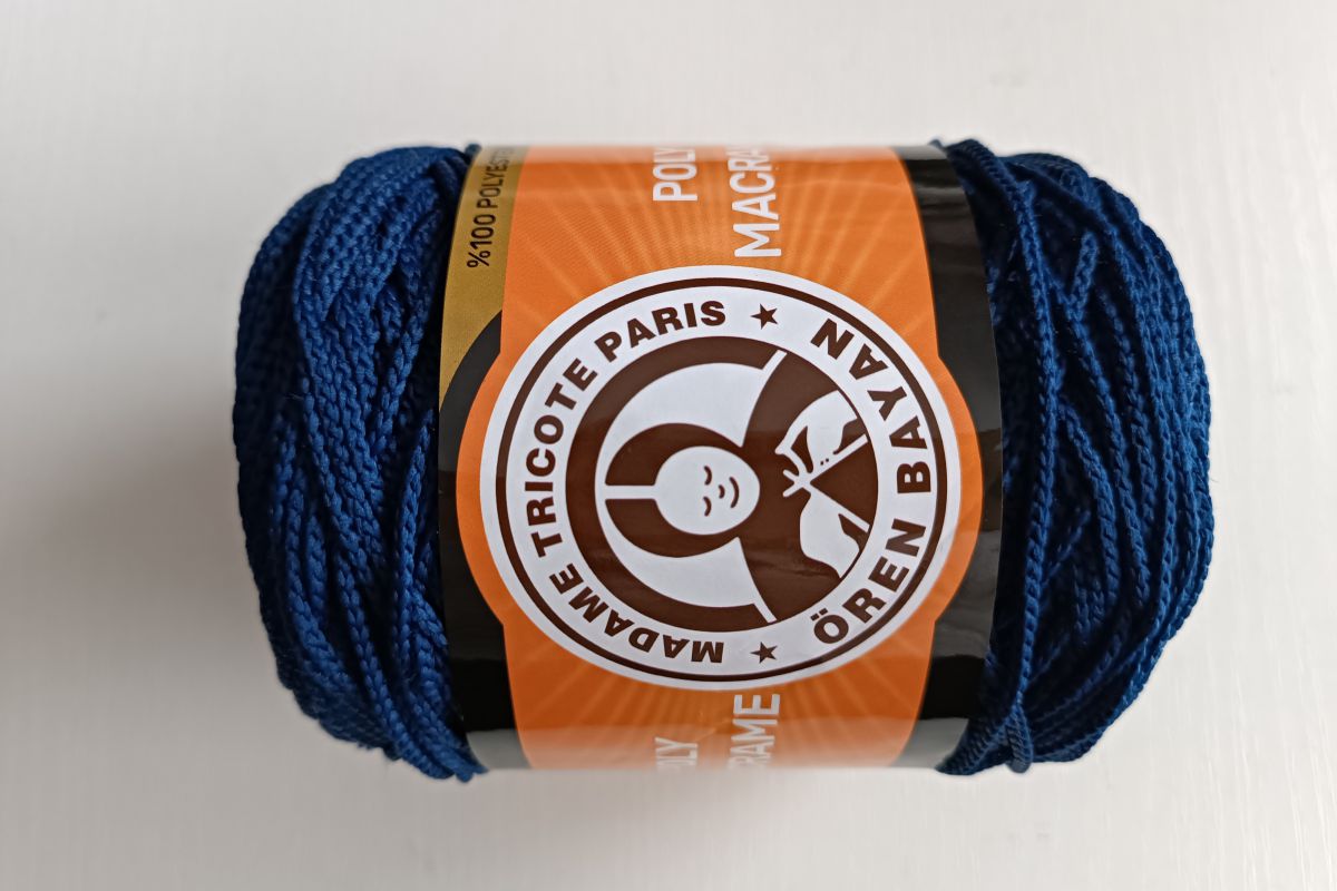 Sznurek do torebek  MADAME TRICOTE PARIS Macrame 2 mm -125 - granatowy