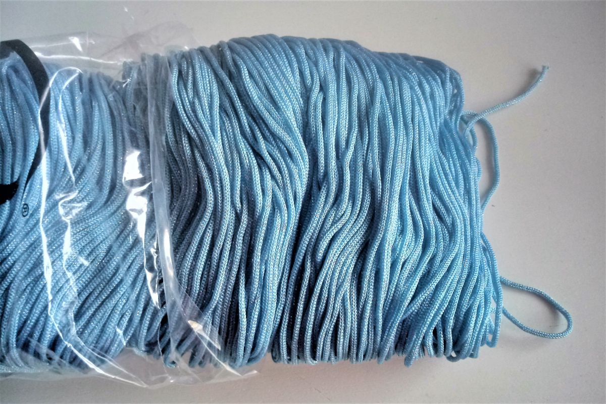 Sznurek do torebek  SWAN BLACK GLITTER 500G - ( Azzurro-arg-198)