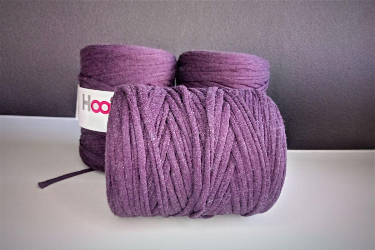 T-shirt Yarn , dzianinowa Hoooked spaghetti    -fioletowa