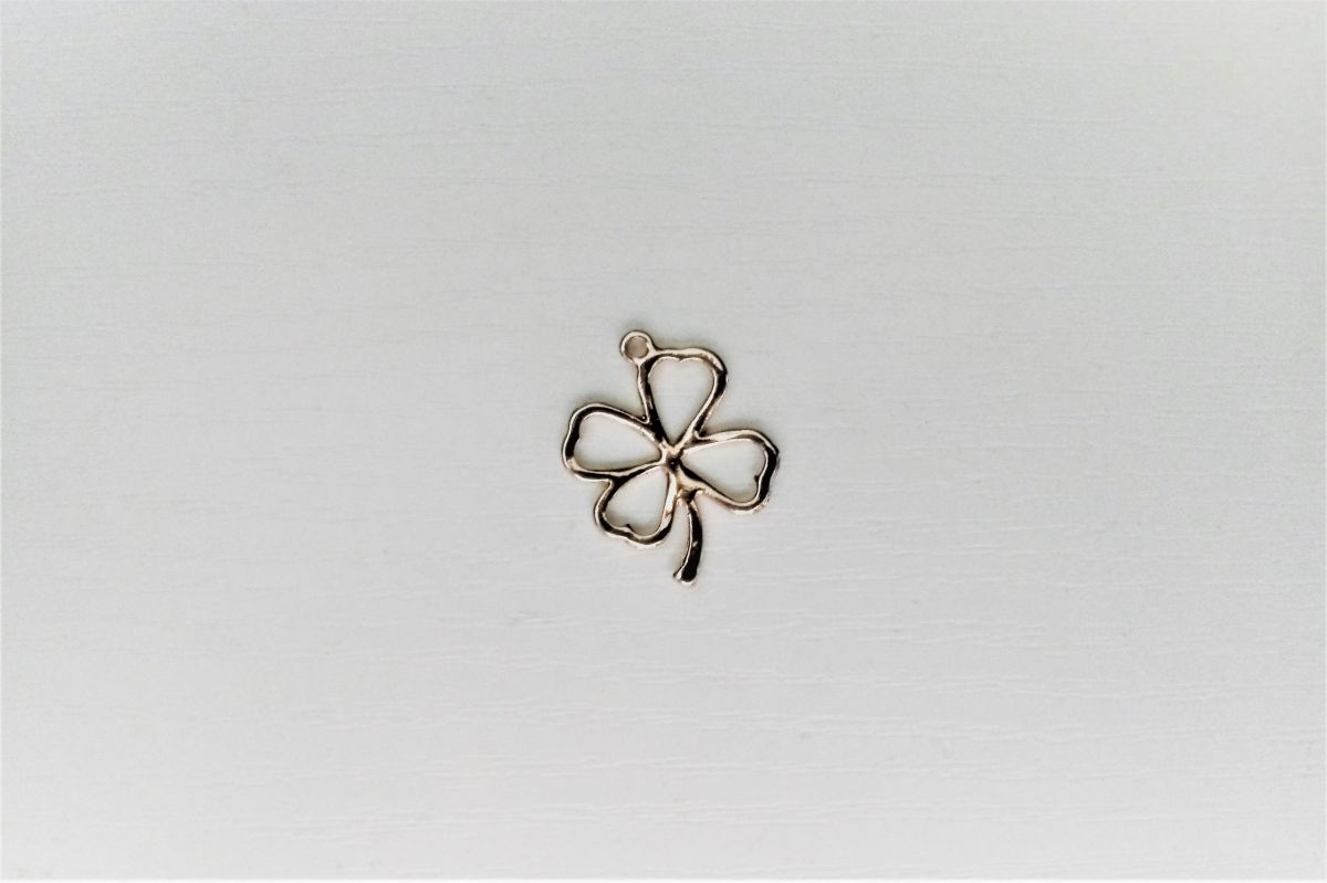 Zawieszka koniczyna 15 x 21 mm -5 szt - (  złoto )