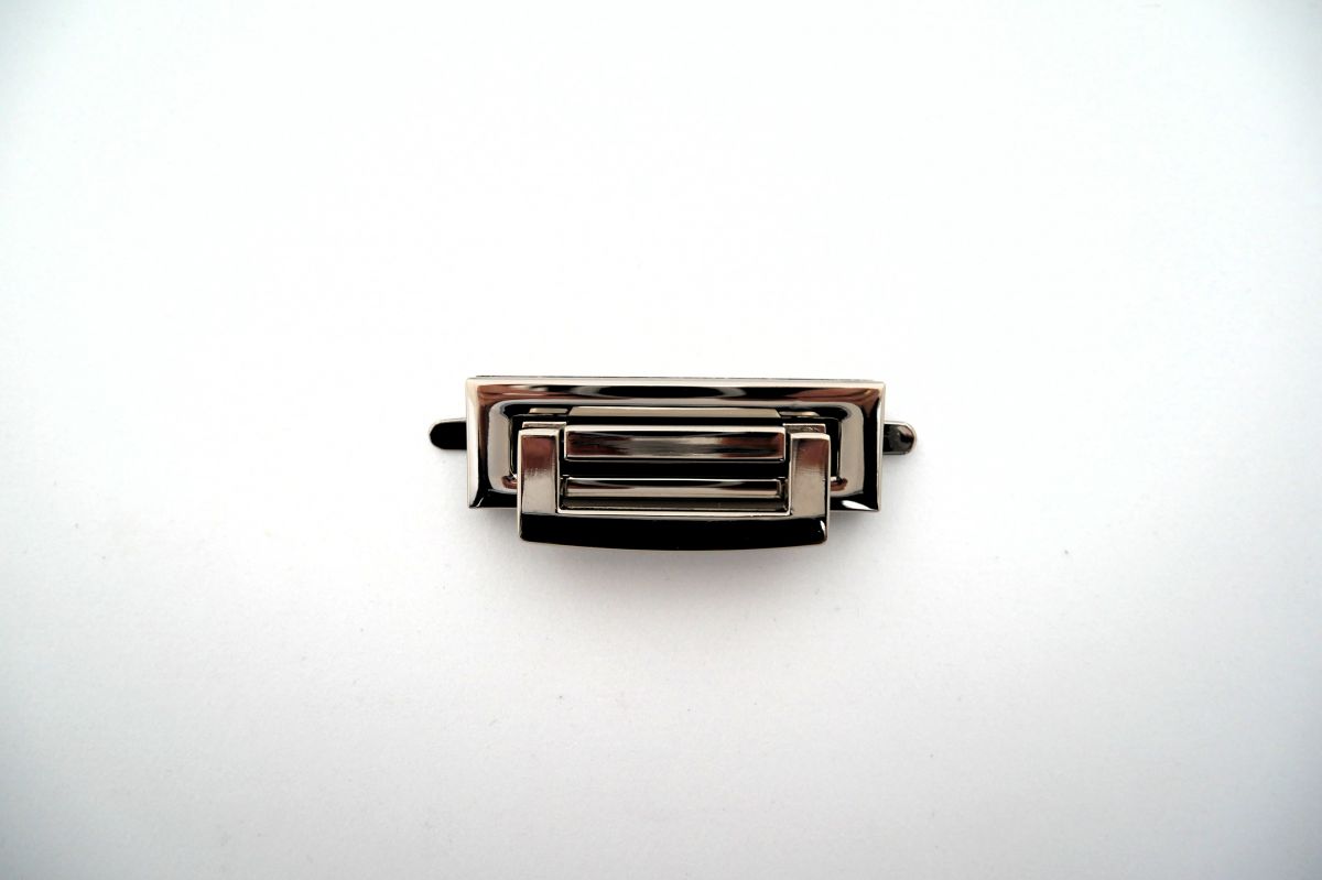 Zapięcie do torebki 63 x 20 mm - nikiel
