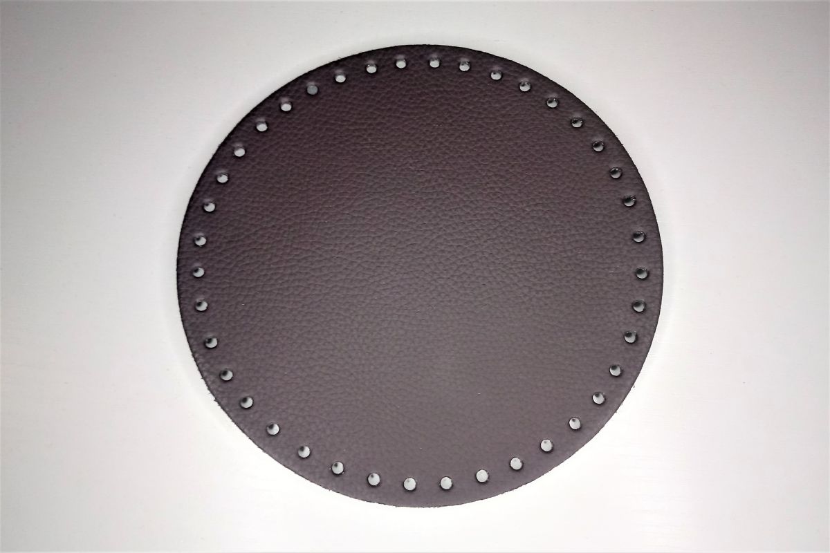 Dno do torebki z eko skóry okrągłe, półprodukt -18 cm ( brązowe -16)