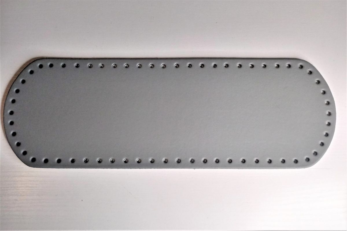 Dno do torebki z eko skóry owalne -12 x 36 cm (szare -61)