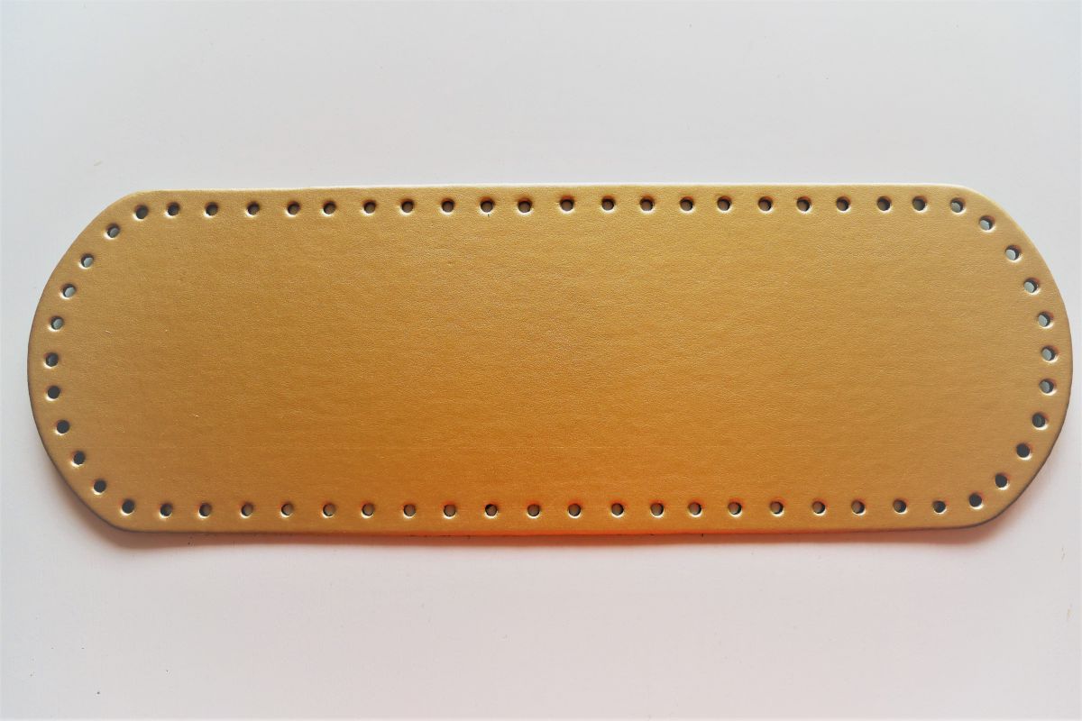 Dno do torebki z eko skóry owalne -12 x 36 cm ( złoty -  20 )