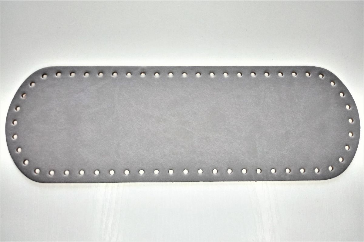 Dno do torebki z eko skóry owalne - 10 x 30 cm (popielate )