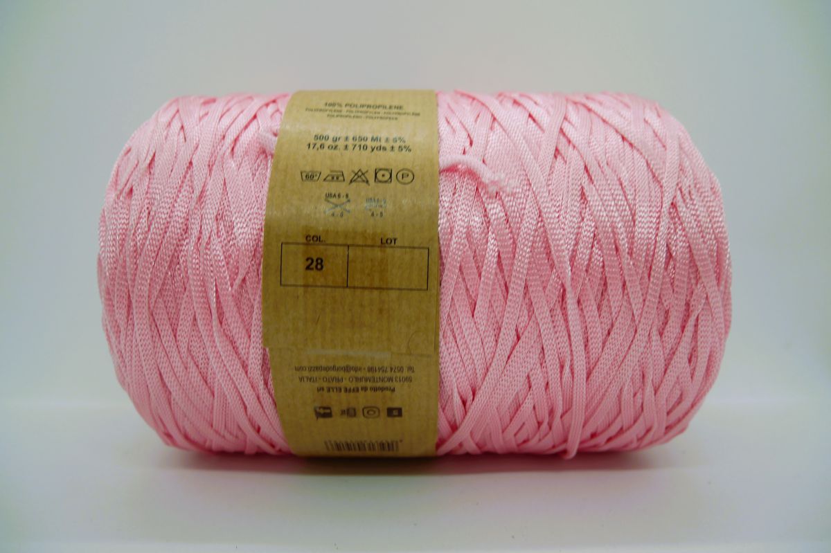 Sznurek polipropylenowy płaski 3 mm - ARES - 500 g.- 650 m ( różowy -28 )