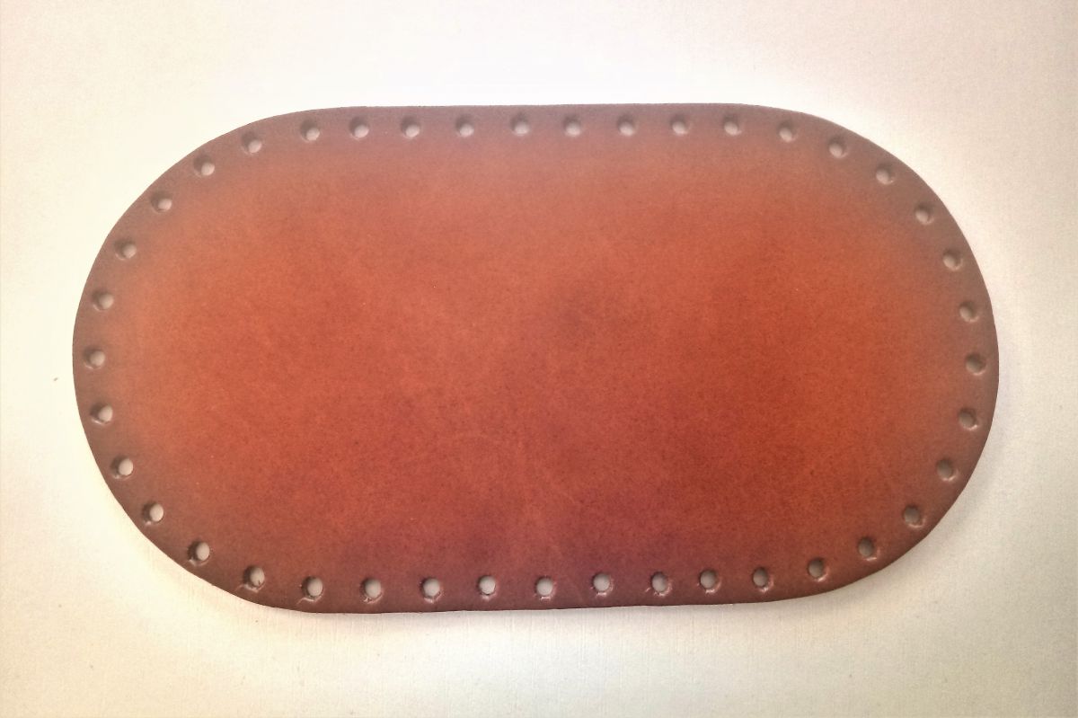 Dno- spód DIY torebki z naturalnej skóry Jucht - 22x 12cm ( Camel  )