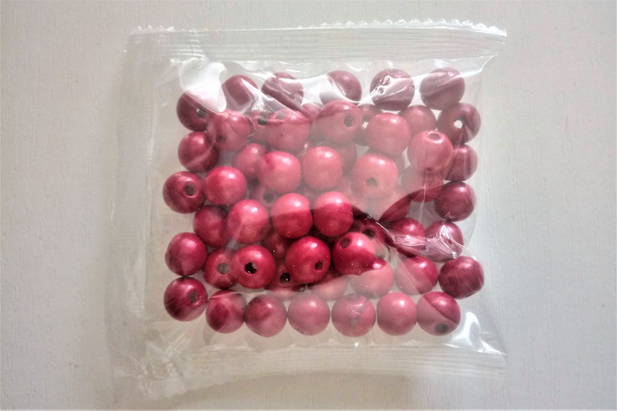 Koraliki drewniane 10mm - czerwony ciemny