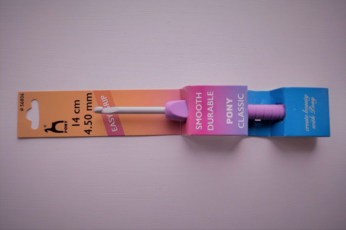 Szydełko do wełny PONY Easy Grip z ergonomiczną rączką - 4,5 mm