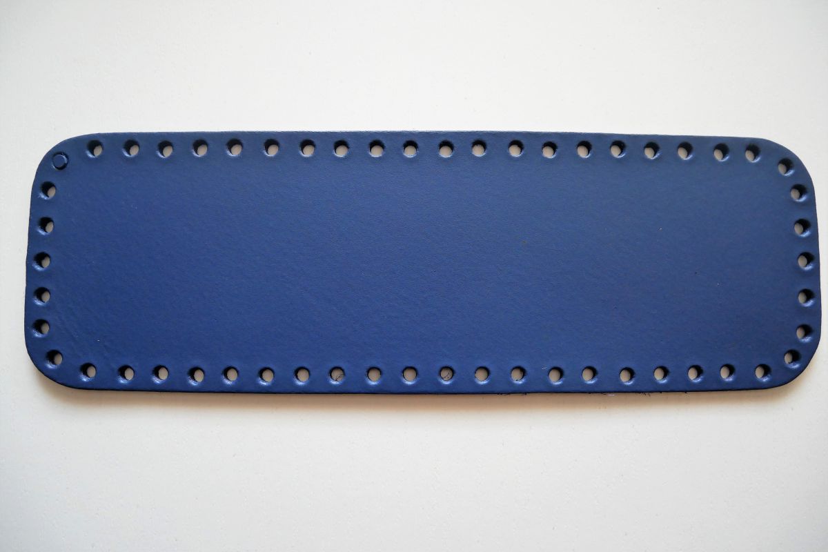 Dno- spód DIY torebki z naturalnej skóry Jucht - 25 x 8 cm ( granatowe )