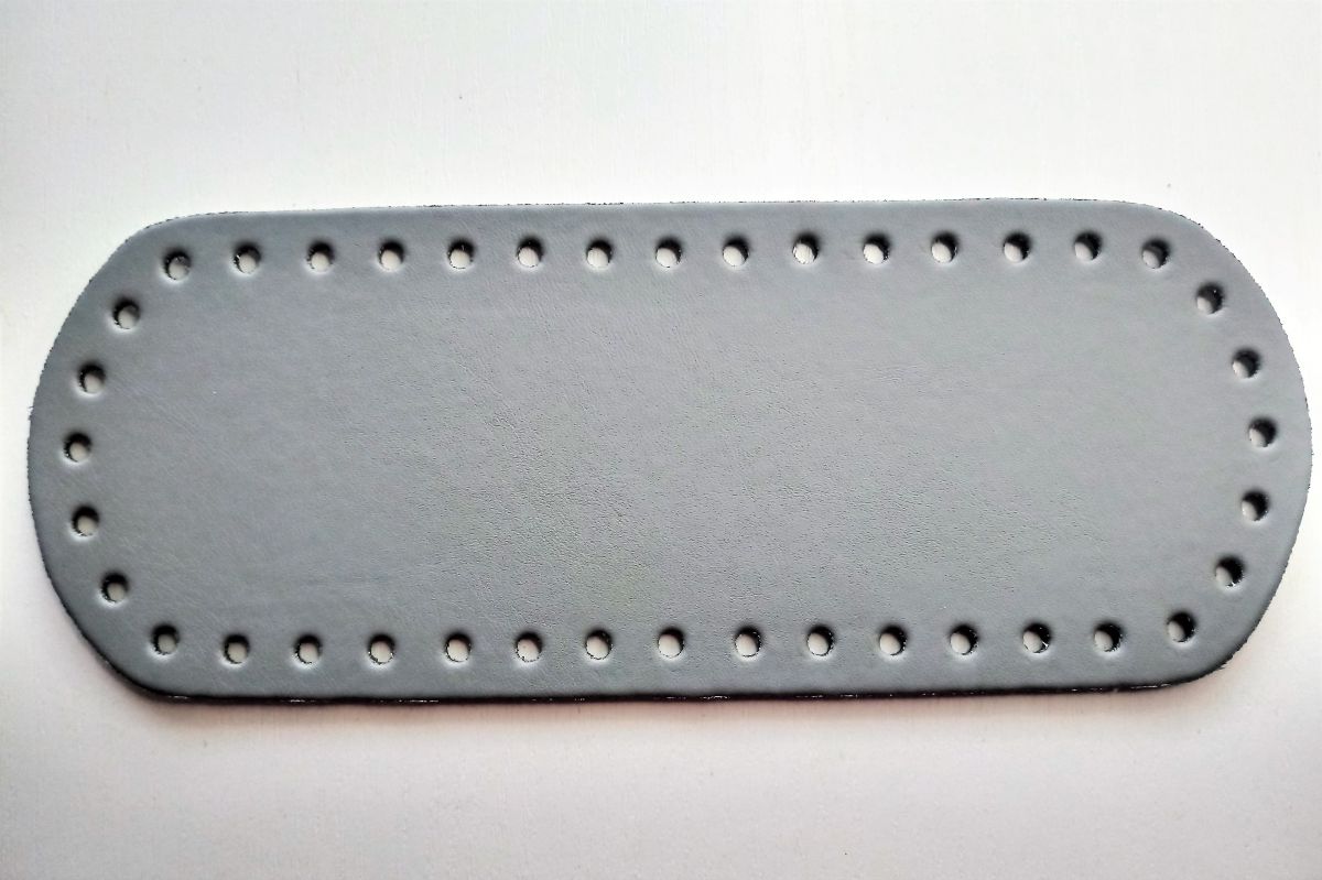 Dno do torebki z eko skóry listonoszki owalne popielate  - 8x21 cm - 9
