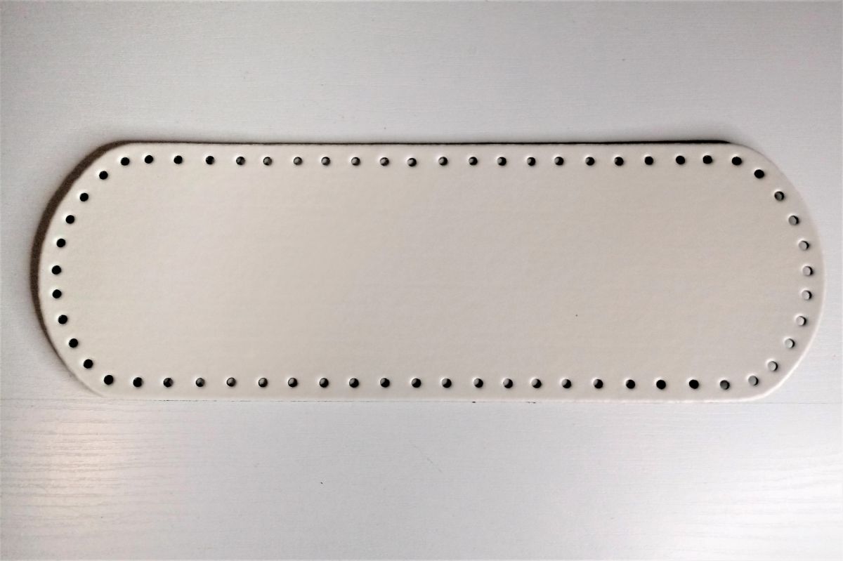 Dno do torebki z eko skóry owalne -12 x 36 cm (ecru-125 )