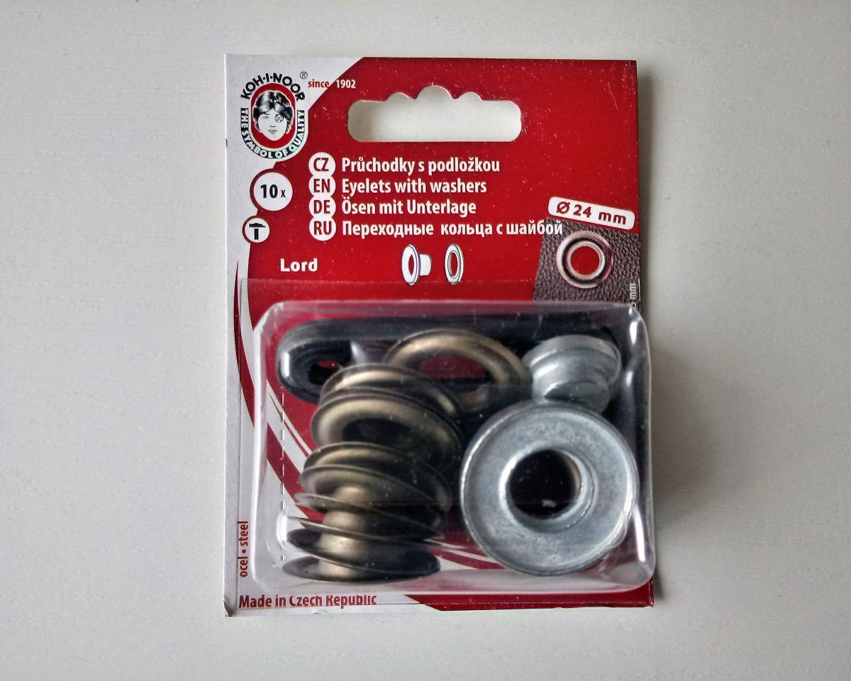 Oczka metalowe , przelotka z praską -12mm (stary mosiądz)