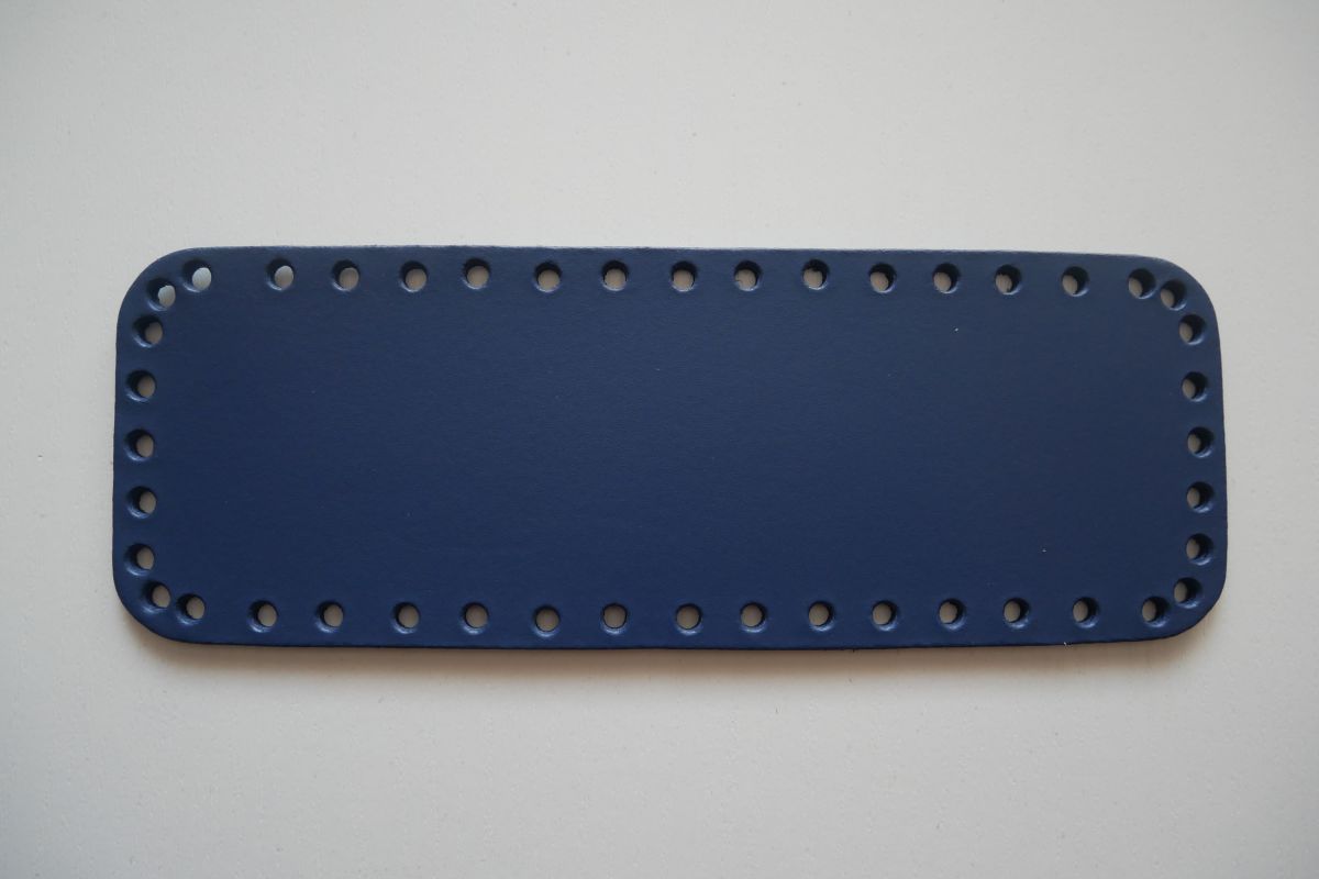 Dno- spód DIY torebki z naturalnej skóry Jucht - 20 x 7 cm ( Granatowe )