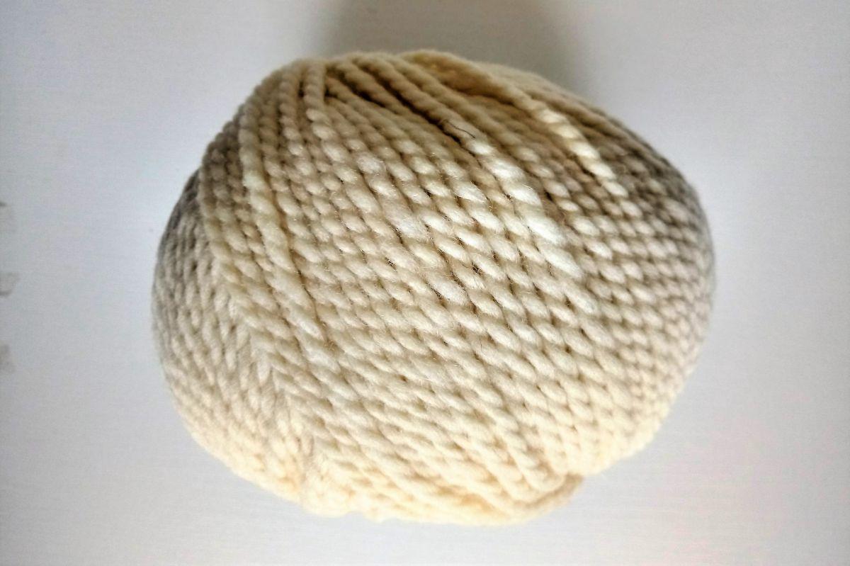 Włóczka , wełna organiczna ekologiczna -2895 - kremowa