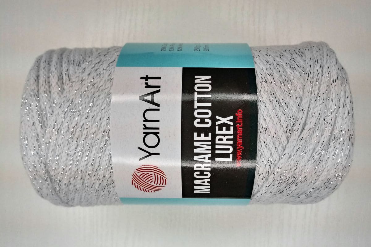 Sznurek YarnArt   Macrame cotton lurex-720 (biały)