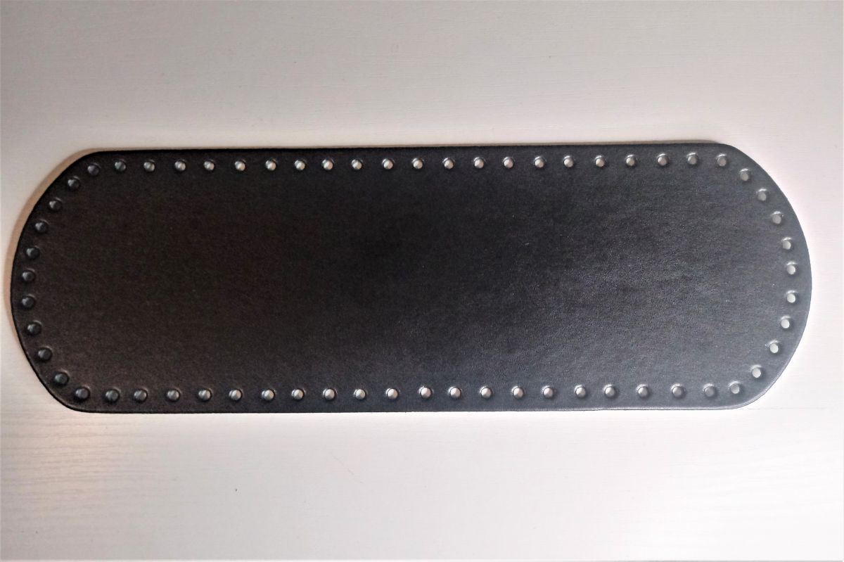 Dno do torebki z eko skóry owalne -12 x 36 cm (czarne  )