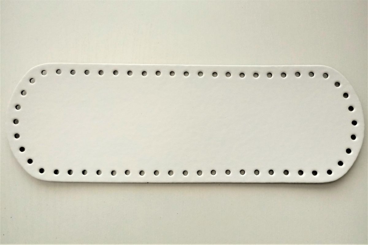 Dno do torebki z eko skóry owalne - 10 x 30cm ( białe -11)