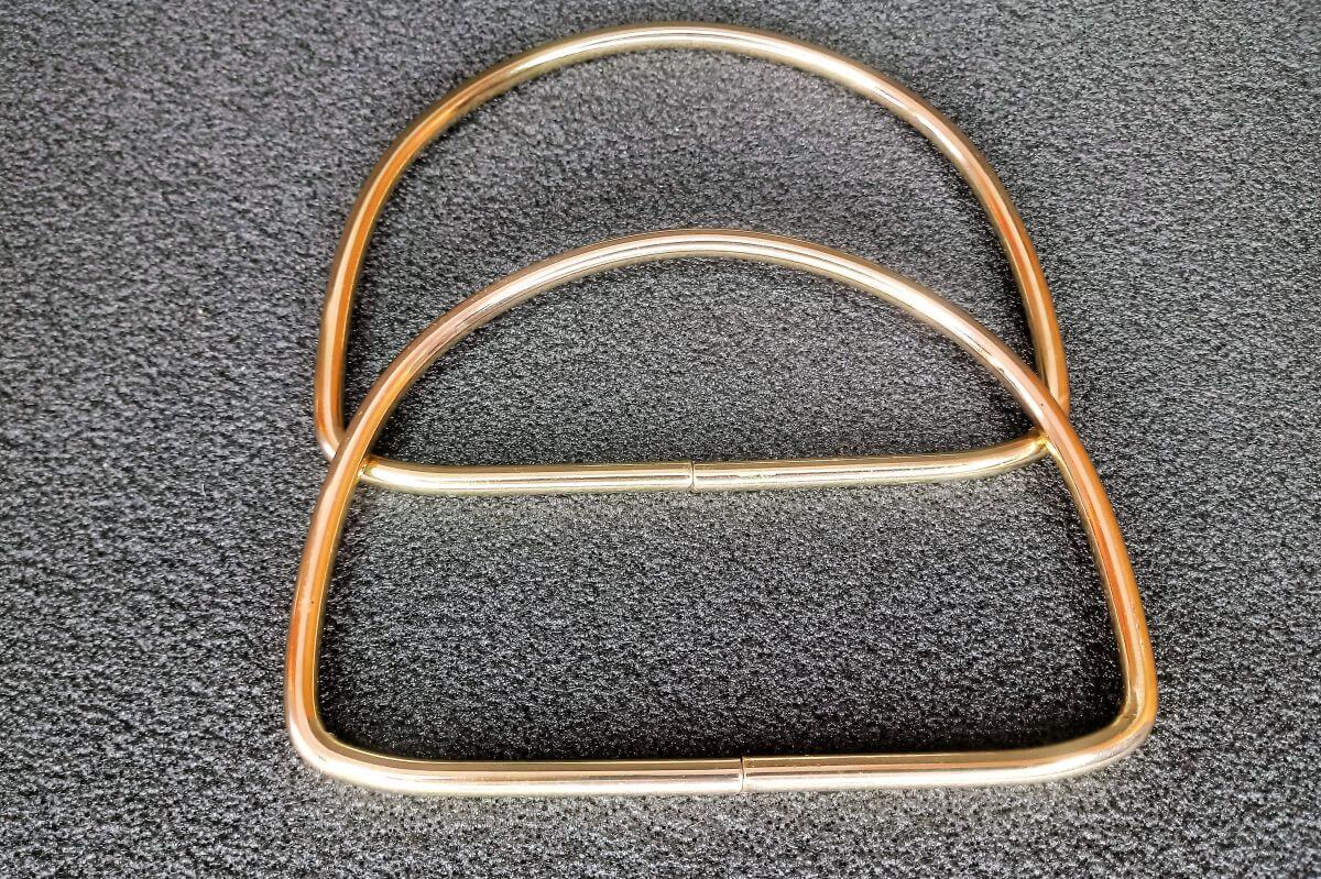Ucha metalowe do torebki   10 ,5 x 13 cm -  ( 2 szt. złote )