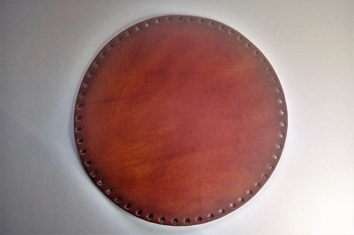Dno- spód DIY torebki z naturalnej skóry Jucht - 25 cm ( Camel)