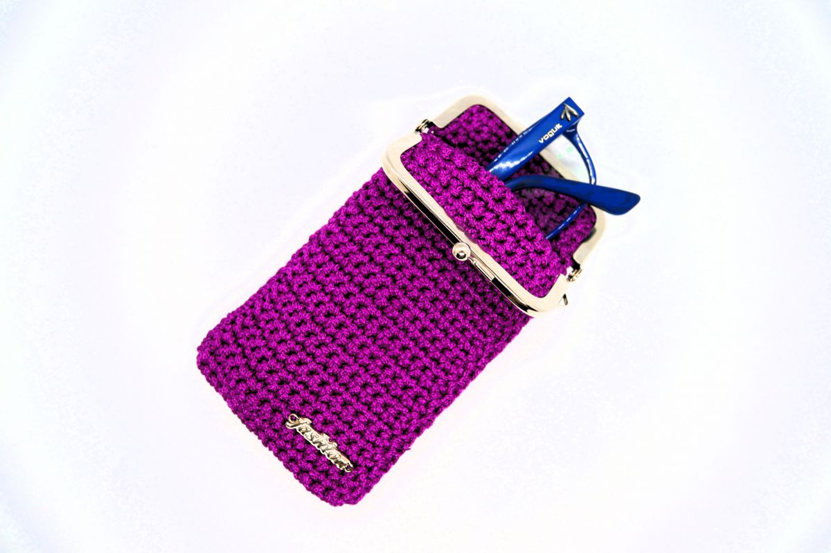 Etui na okulary 8 x 16 cm -  fioletowe