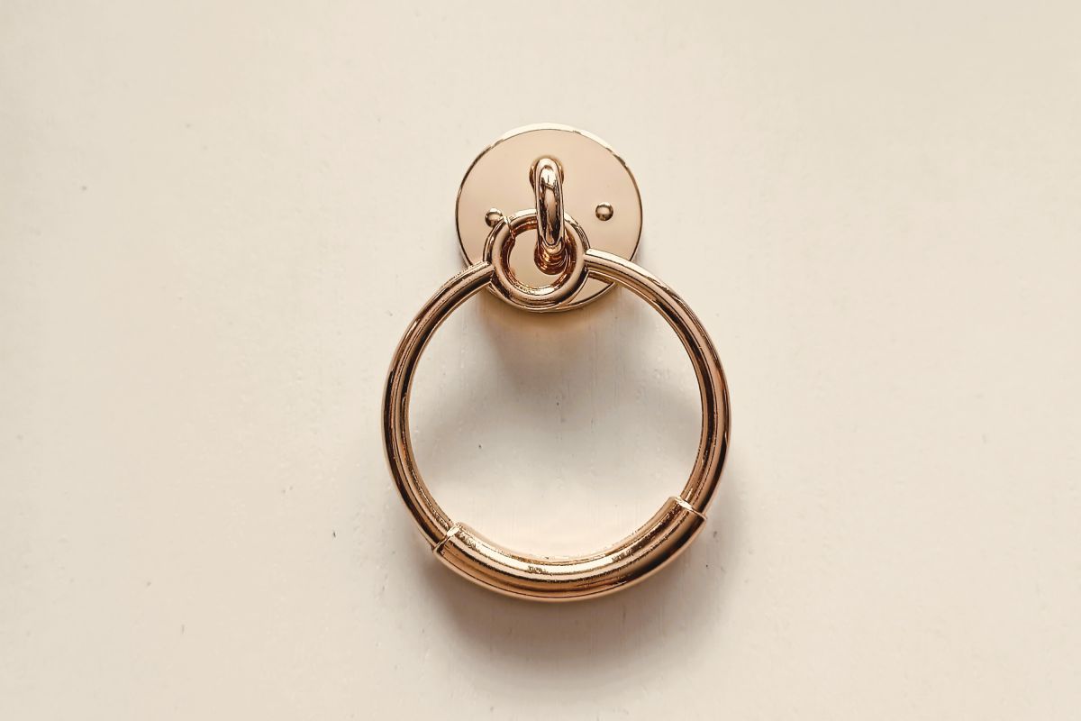 Ozdoba metalowa kółko - 5x 7 cm ( kolor złota )
