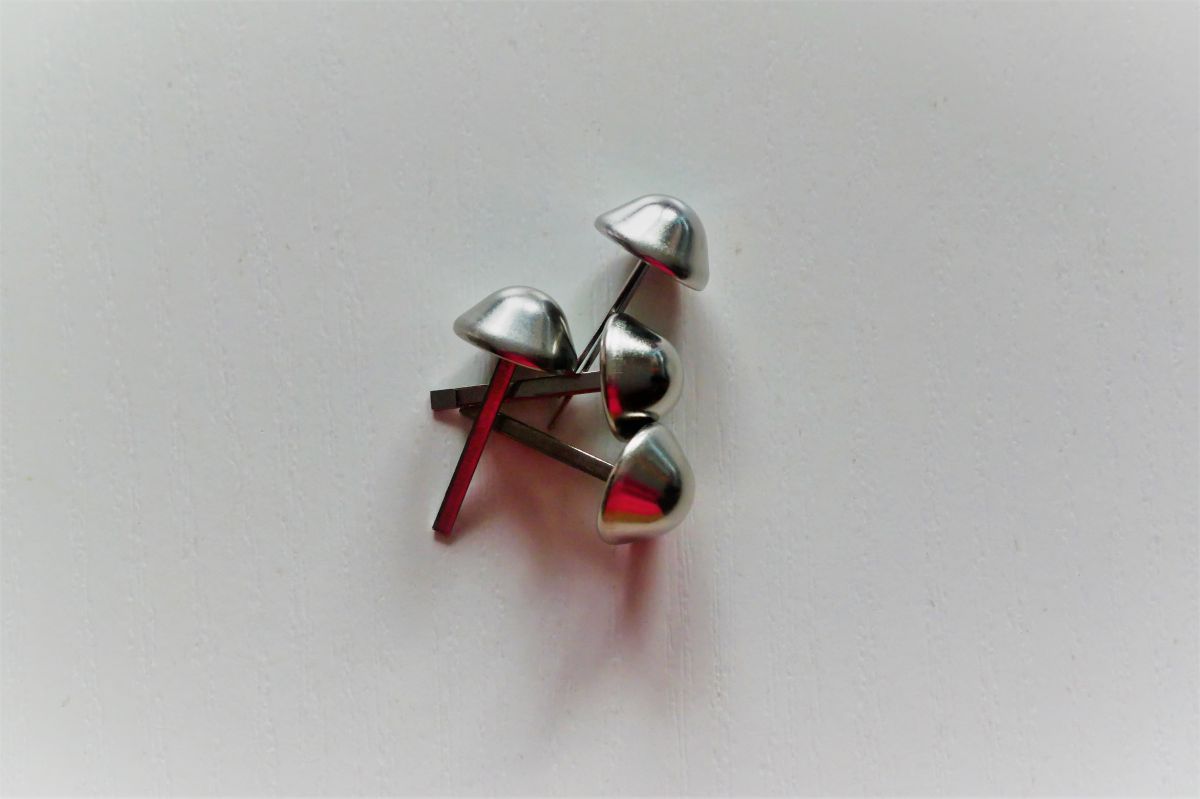 Pukiel kaletniczy, nóżki -  stożek - nikiel 12x22mm (4 szt.)