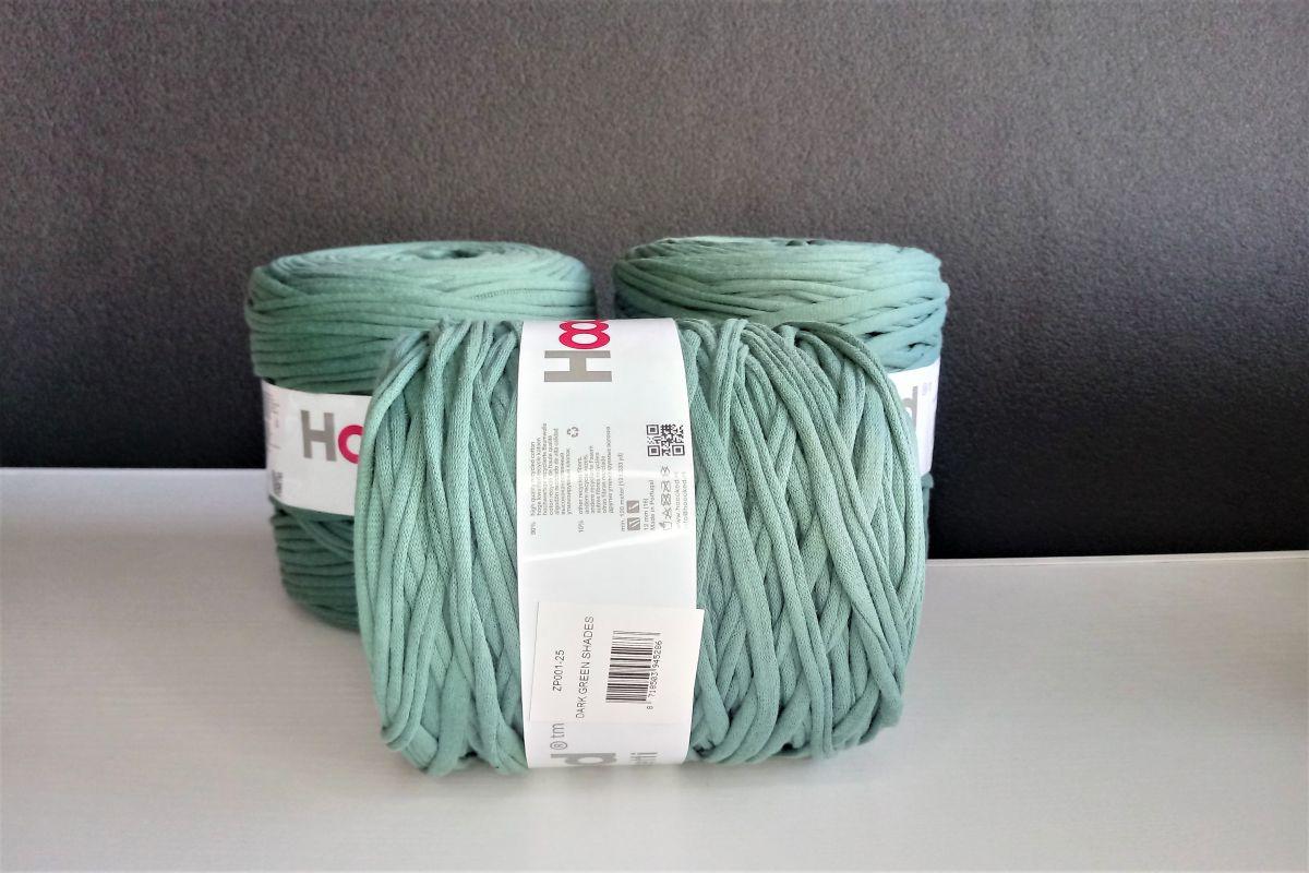 T-shirt Yarn , dzianinowa Hoooked spaghetti   -ciemnozielona
