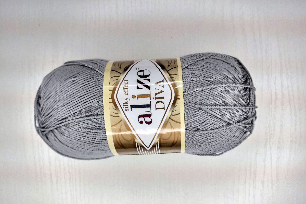 Włóczka Alize Diva -355 ( popiel )