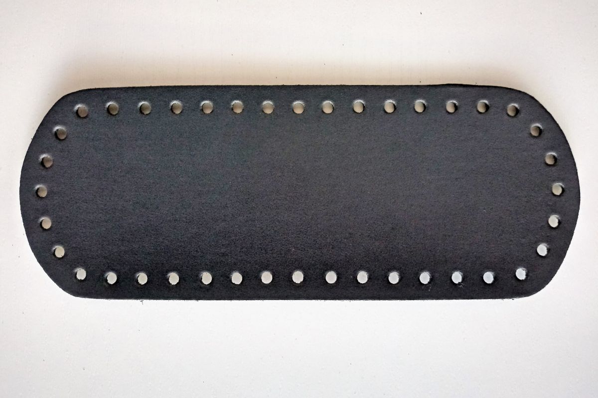 Dno do torebki z eko skóry listonoszki owalne stalowe - 8x21 cm - 3